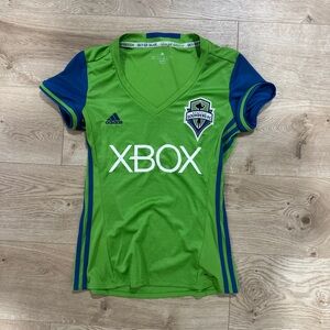 adidas Green and Blue Seattle Sounders FC Women’s Jersey with Xbox Logo